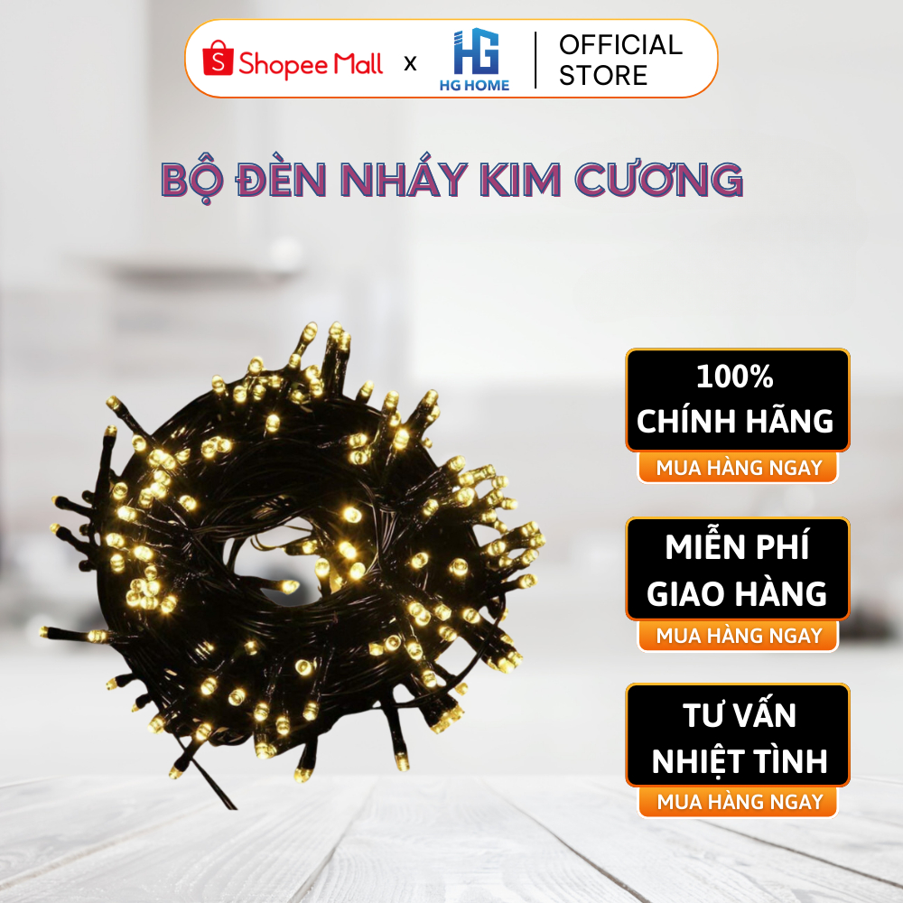 Bộ Đèn Nháy 40M Kim Cương, Dây Led 40M Trang Trí Tiểu Cảnh HGHOME