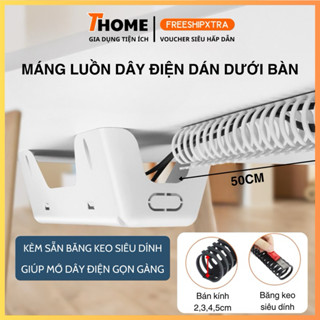 Máng đi dây điện dán gầm bàn dính siêu chắc, nhựa PP dẻo chống cháy an toàn dài 50cm đường kính 20-50mm tiện lợi