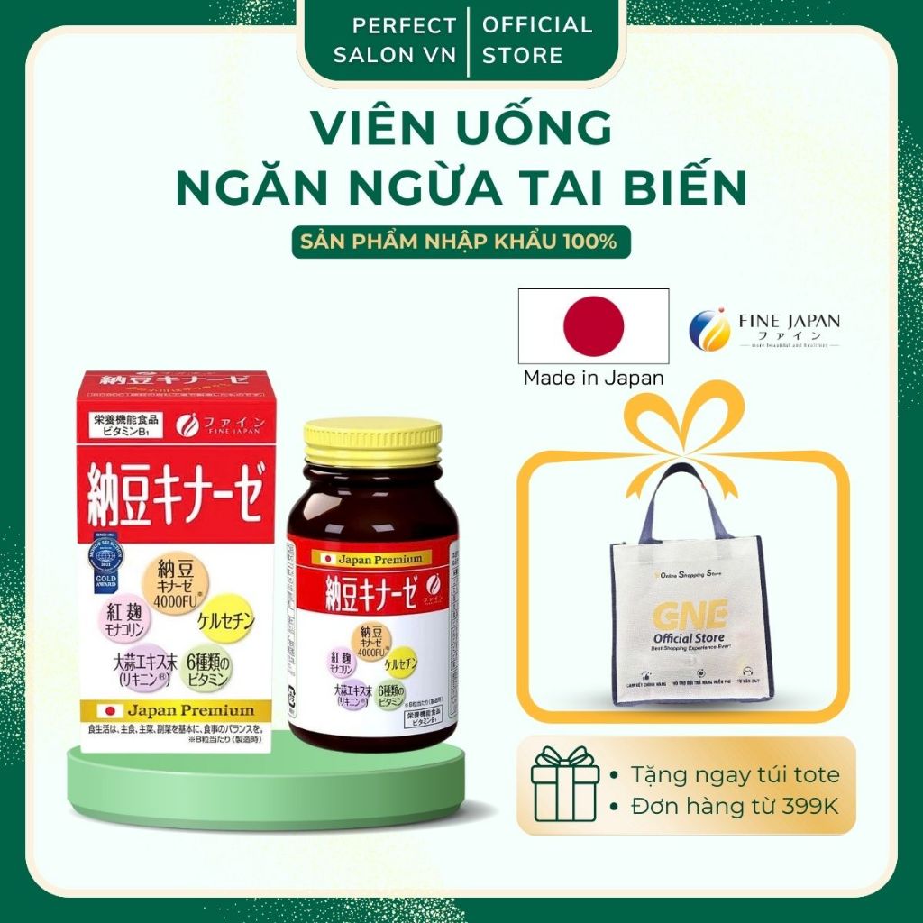 Viên uống hỗ trợ điều trị tai biến Nattokinase 4000 FU Fine Japan 240 viên