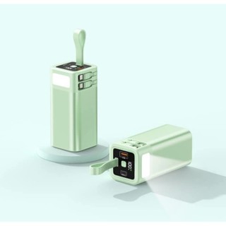 box sạc dự phòng vỏ nhôm 4 cell 21700 sạc nhanh 22.5w có led cáp sạc và dây đeo tiện lợi