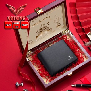 Ví nam cao cấp full hộp Bullcaptain chất liệu da bò nguyên tấm V20