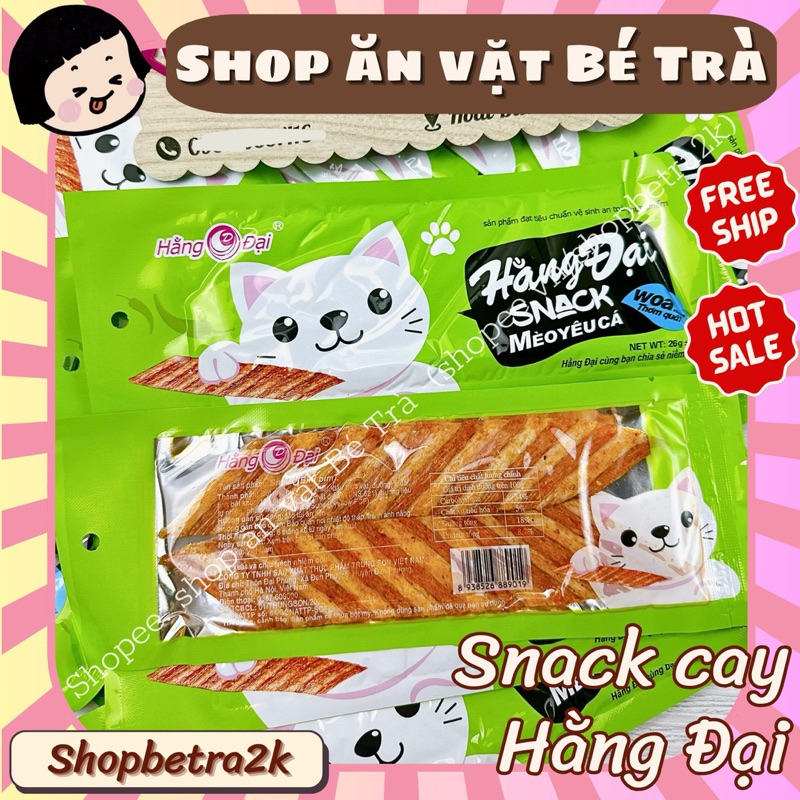 (Combo 10 gói) Snack mèo yêu cá Hằng Đại, miếng cay ăn vặt tuổi thơ