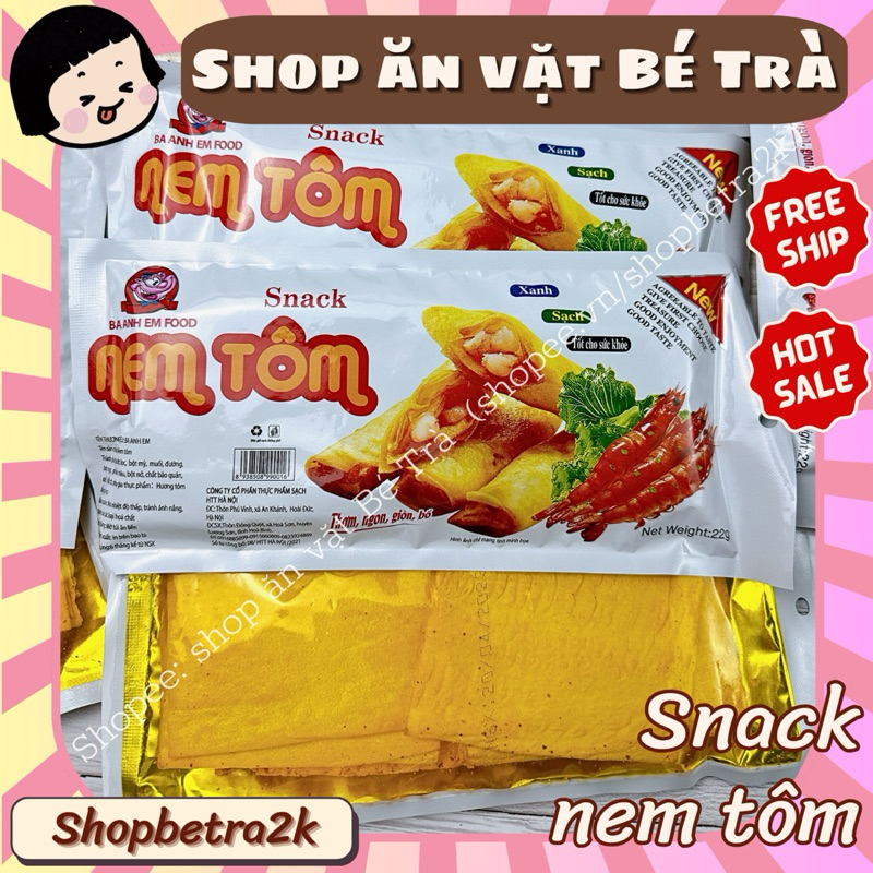 (Combo 10 gói) Snack nem tôm ngon, đồ ăn vặt cổng trường