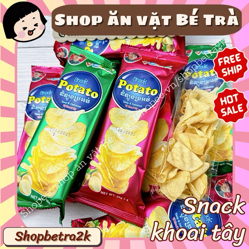 (Combo 10 gói) Snack potato khoai tây VELA 3anhemfoods, bim ăn vặt