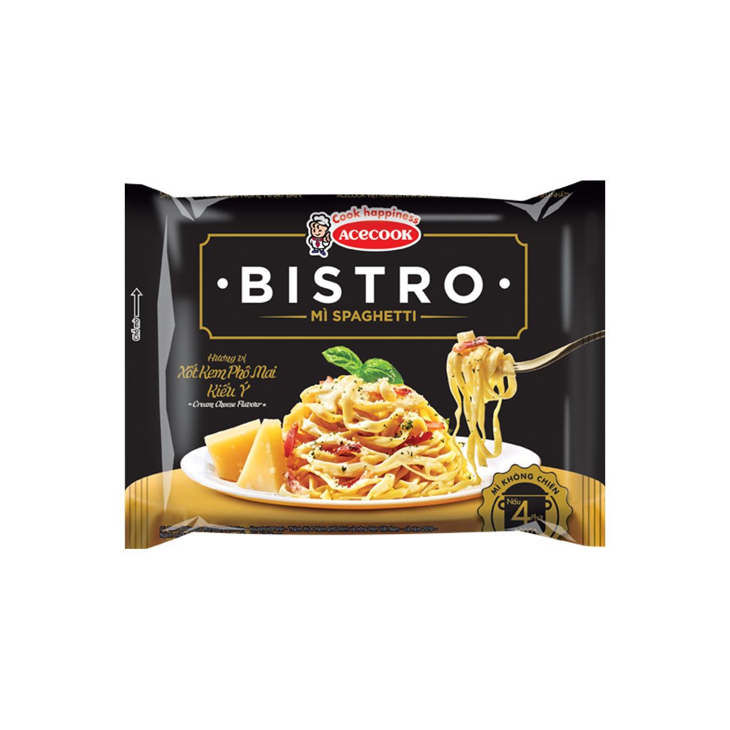 Thùng 24 gói mì Spaghetti Bistro vị bò xốt kem phô mai kiểu Ý 95g