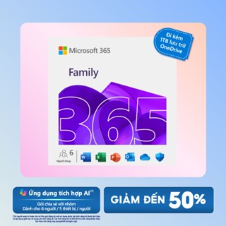[ KEY GIA HẠN hoặc MUA MỚI ] Phần mềm Microsoft 365  FAMILY | 12 tháng | Dành cho tối đa 6 người| 5 thiết bị / người