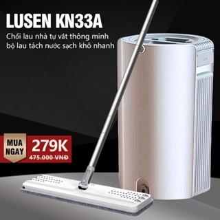  Bộ cây lau nhà cỡ lớn Lusen KN33A có thùng lau nhà tự vắt thông minh chổi lau nhà 360 độ cao cấp 