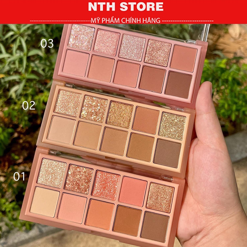 Bảng phấn mắt 10 ô Romand Better Than Eye Palette (1-2-3)