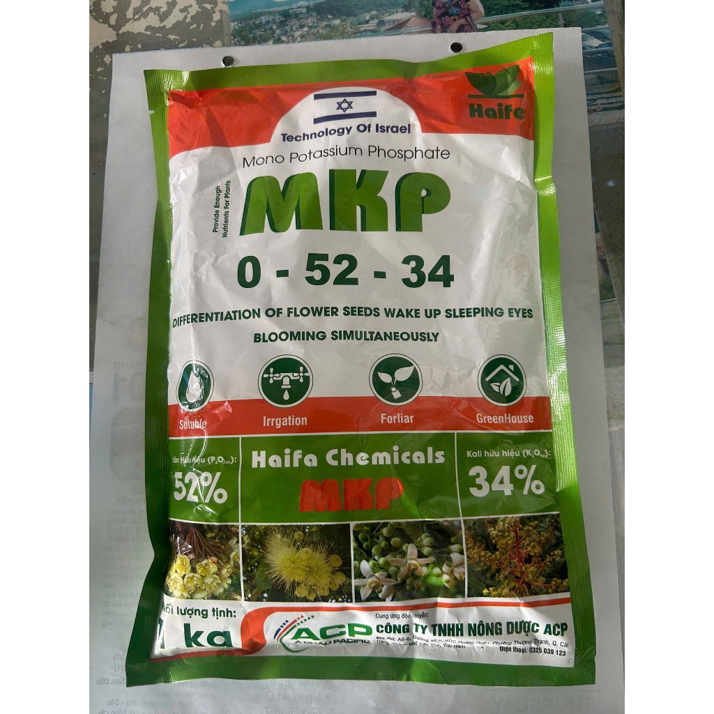MKP (0-52-34) 1kg - Tạo mầm hoa, phân hoá mầm hoa, kích thích ra hoa