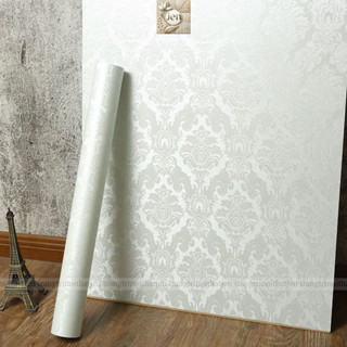 Giấy dán tường 3d HOA VĂN NỔI sẵn keo cuộn 10m trang trí phòng ngủ, phòng khách đẹp, chống thấm nước