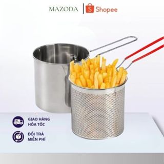 Nồi Chiên Ngập Dầu Bằng Thép Không Gỉ 304, Có Lưới Lọc Tiết Kiệm Dầu Chống Dính Siêu Tiện Lợi