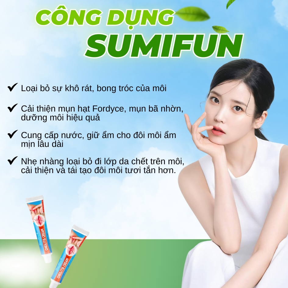 Kem Dưỡng Môi SUMIFUN Loại Bỏ Hạt Fordyce, Giảm Mụn Bã Nhờn, Dưỡng Ẩm, Phục Hồi Da & Giúp Môi Hồng Hào Tự Nhiên | BKINNO