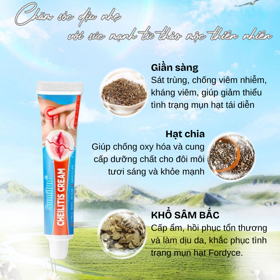 Kem Dưỡng Môi SUMIFUN Loại Bỏ Hạt Fordyce, Giảm Mụn Bã Nhờn, Dưỡng Ẩm, Phục Hồi Da & Giúp Môi Hồng Hào Tự Nhiên | BKINNO