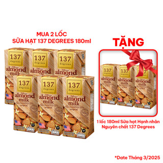 [MUA 2 LỐC 180ML TẶNG 1 LỐC 180ML DATE T3] Sữa Hạt Hạnh Nhân Nguyên Chất 137 DEGREES Có Vị Ngọt Từ Mật Hoa Dừa