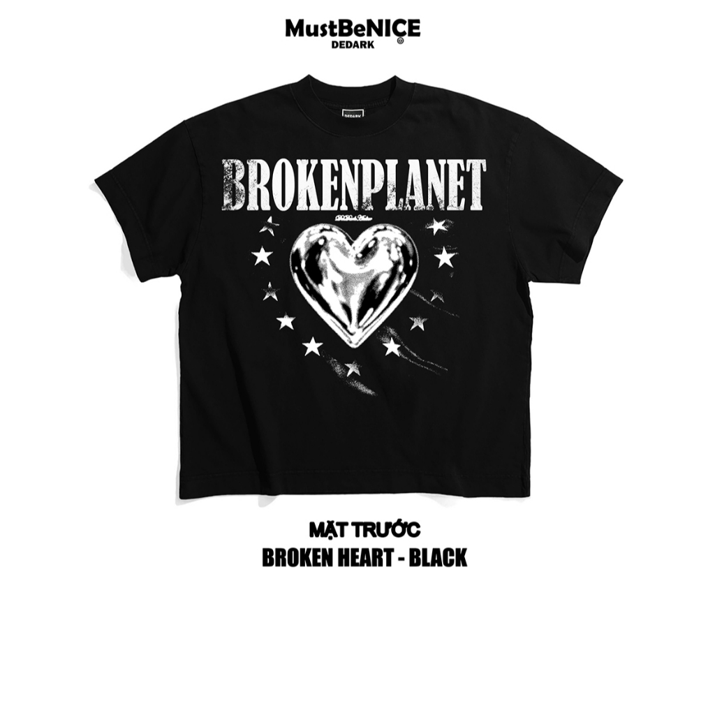 Áo thun boxy Broken Heart DEDARK nam/nữ 300gsm