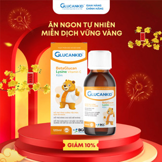 Siro Ăn ngon tăng đề kháng GLUCANKID giảm ốm vặt viêm đường hô hấp hết biếng ăn tăng cân đều cho trẻ