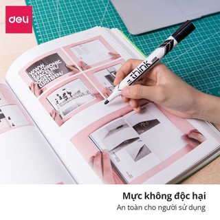 Bút Lông Bảng Deli Bút Dạ Viết Bảng Trắng Xóa Được Mực Xanh Đen Đỏ Loại To Nhỏ Tiện Dụng An Toàn Không Độc Hại