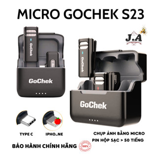 Mic Thu Âm Cài Áo Không Dây Gochek S23 Chính Hãng Phiên Bản Mới Nhất, Lọc Tạp Âm Bảo Hành 12 Tháng (JA SHOP)