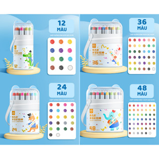 Bộ Hộp bút màu sáp lụa CRAYON, kiêm màu nước, màu dầu an toàn không dính bẩn tay cho bé thỏa sức sáng tạo