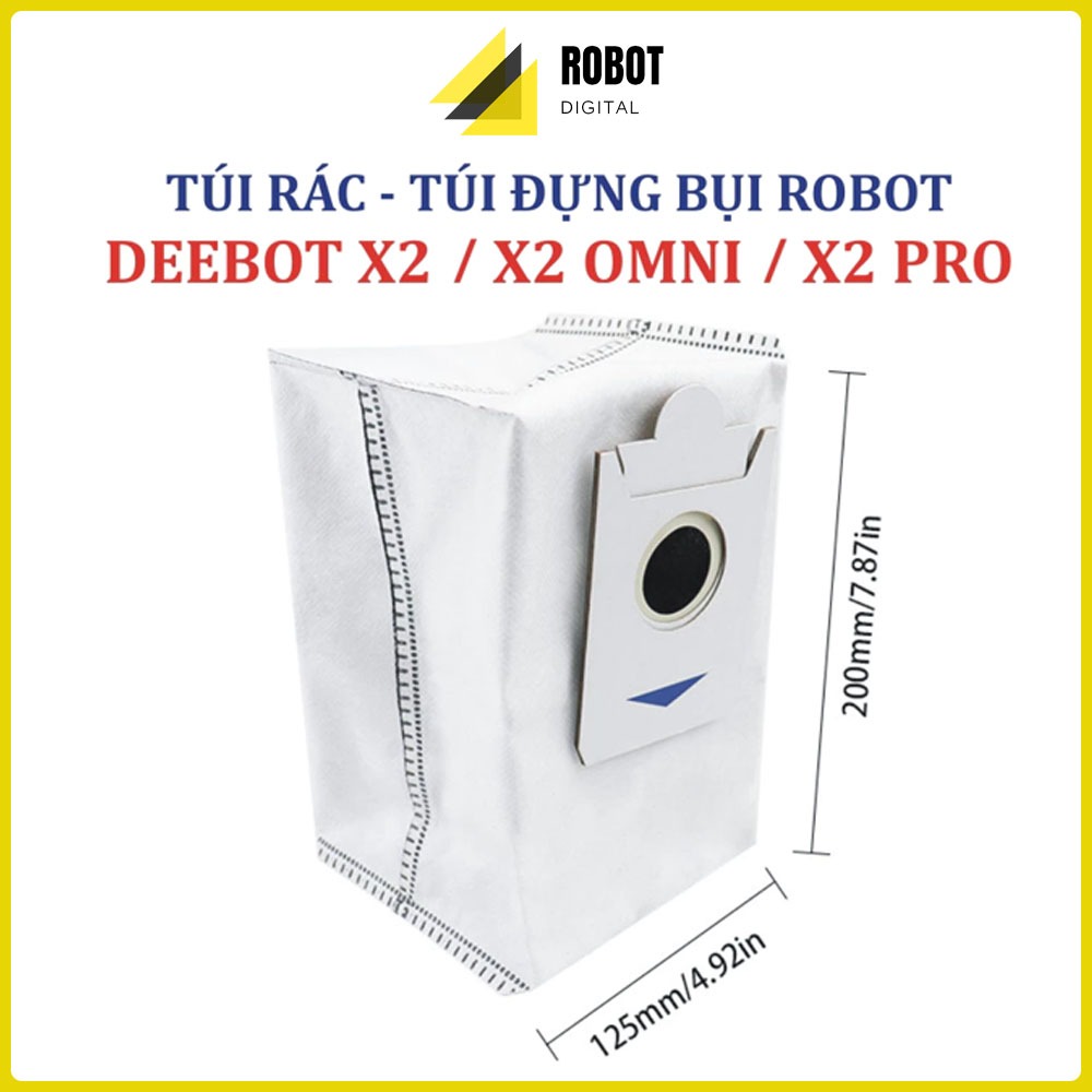 Phụ kiện  túi rác khử khuẩn than hoạt tính cho Robot Ecovacs  X2 OMNI / X2 Pro / X5 / X5 Max / X5 Pr