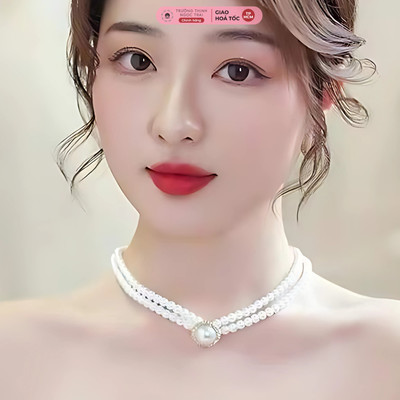 Chuỗi Đeo Cổ Choker Ngọc Trai 2 Tầng Siêu Sang Trọng, Tinh Tế Cho Nàng - Ngọc Trai Trường Thịnh