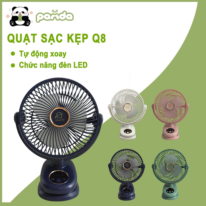 Quạt mini sạc điện 30000 MAH,Kẹp Tích Điện Quạt Có Đèn Led,Điều chỉnh tốc độ 5 tốc độ Hiển thị pin
