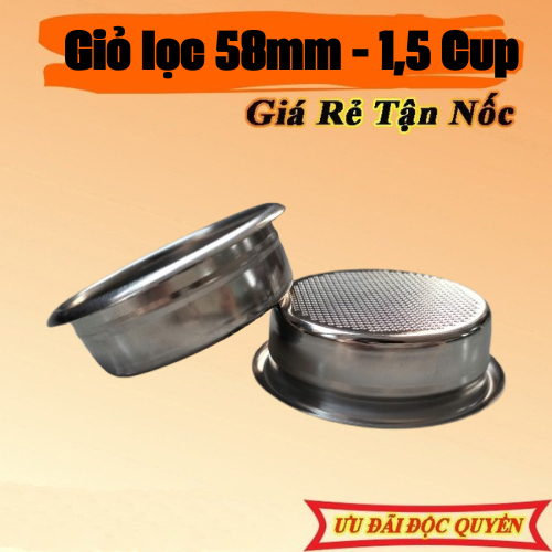 Chén lọc (Filter Basket ) size 58mm - 1,5 Cup - Giỏ lọc cho tay pha máy pha cà phê