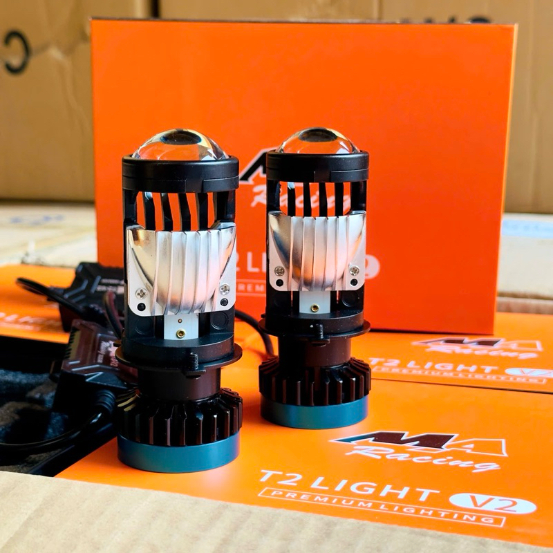 Bi led mini T2 light V2 60W(2025), chính hãng Maracing  chân H4 lắp zin ô tô xe máy (giá 1bóng)