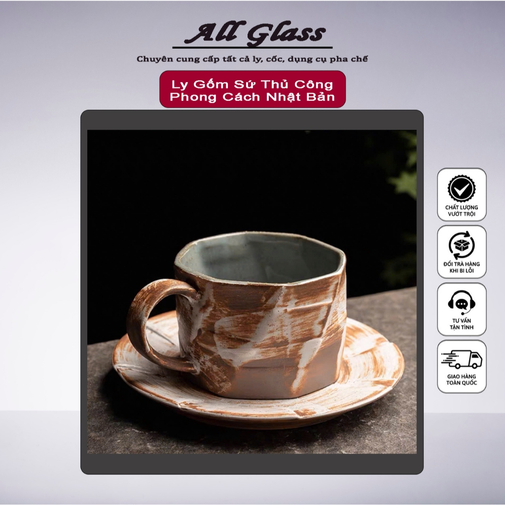 Ly gốm sứ thủ công phong cách Nhật Bản – Độc đáo và tinh tế, Ly cốc cafe sang trọng LS007