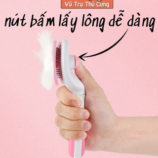 Lược chải lông chó mèo có nút bấm