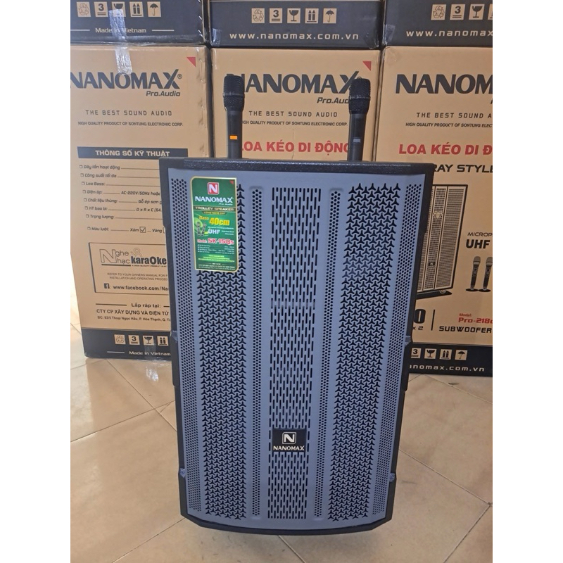 LOA KÉO GỖ NANOMAX 4 TẤC SK-15Q5 2 micro bluetooth