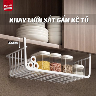 Khay Lưới Sắt Gắn Tủ Bếp Đa Năng, Ngăn Kéo Bàn Làm Việc Size 33x23cm Kệ Khung Gài
