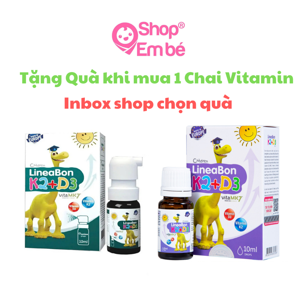 Lineabon K2D3 - Vitamin giúp bé tăng chiều cao, hấp thụ canxi tối đa (10ml)