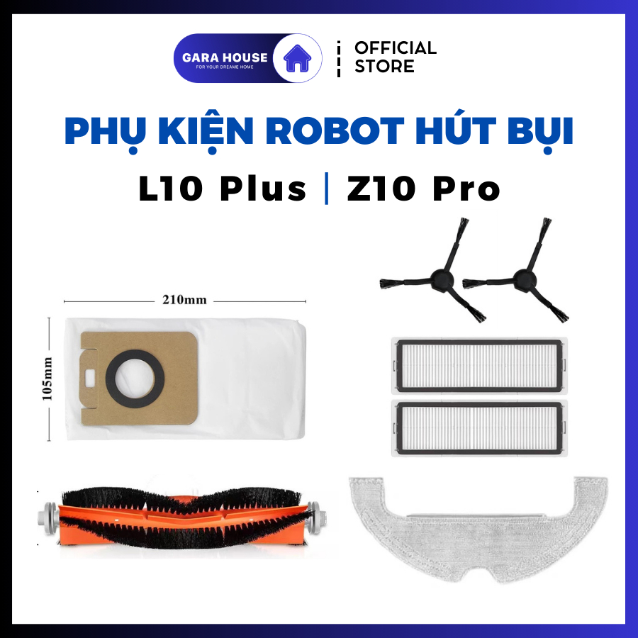 Phụ kiện Robot hút bụi Xiaomi Dreame L10 Plus, Z10 Pro, D10S Plus, D10 Plus _ Phụ kiện thay thế