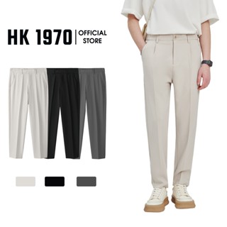 Quần Âu Nam, Quần Tây Nam HK1970 Dáng Baggy Hàn Quốc Vải Cotton Co Dãn Nhẹ Màu Đen, Kaki Q191