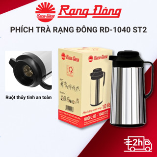 Phích pha trà Rạng Đông Model RD1040 ST2 dung tích 1 Lít, ruột thủy tinh giữ nhiệt cao cấp đảm bảo an toàn sử dụng