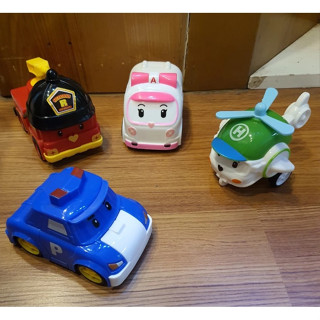 Túi 4 Xe Mô Hình Cứu Hộ POLI CAR siêu dễ thương xe cảnh sát, xe cứu thương, xe cứu hỏa, máy bay