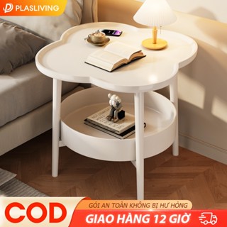 Bàn Trà Mini 2 Tầng Hình Cỏ Bốn Lá Hai Lớp Để Đựng Đồ Thích Hợp Làm Bàn Cạnh Giường Ngủ Bàn kệ phòng khách