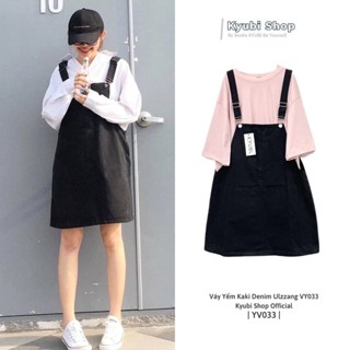 Yếm váy kaki jean denim Ulzzang rộng (Nhiều size, Có Set, Đen, Trắng) - Yếm nữ Kyubi VY033