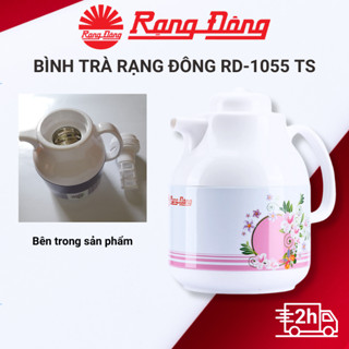 Phích giữ nhiệt pha trà, cà phê Rạng Đông Model 1055 TS dung tích 1 Lít, có lõi lọc trà, nắp bấm giúp chống rò rỉ nước