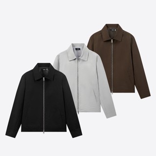 Áo Khoác Kaki Nam TARMOR Màu Đen/Nâu/Xám Có Dây Kéo Lightweight Khaki Zipper Jacket In Black/Brown/Light Grey