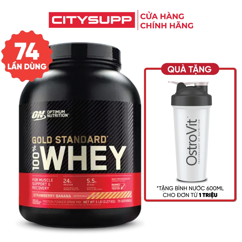 Sữa Bột Optimum Nutrition Gold Standard 100% Whey, Giàu Đạm Ít Calo - Nhập khẩu USA | CitySupp