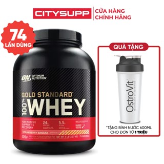Optimum Nutrition Gold Standard 100% Whey (2.27KG) Tăng Cơ và Phục Hồi Cơ, 24g Protein, 11g EAA, 5.5g BCAA