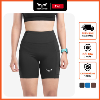 Quần Bó Cơ Chạy Bộ Nữ Wolf Active Compress Run 78, Quần Short Legging Cao Cấp, Co Giãn 4 Chiều