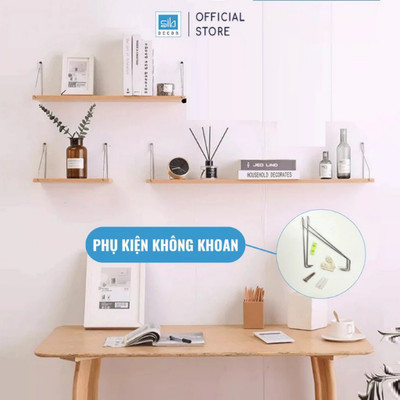 [Mua 2 giảm 10%] Kệ Treo Không Khoan Rộng 15cm, Gỗ Dày 17mm Màu Sồi Oak Thương Hiệu SIB Decor KT02