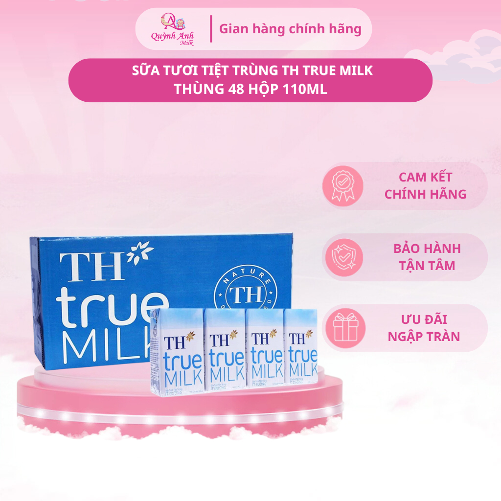 THÙNG 48 HỘP 110ML SỮA TƯƠI TIỆT TRÙNG TH TRUE MILK (48 hộp x 110ml)