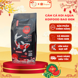Cám cá koi Aqua Koi Food [bao đen cho cá việt 5 kg- 10 kg-25 kg] Thức ăn cho cá Koi siêu tăng trưởng CHÍNH HÃNG Cô Cám