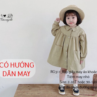 RG311_Rập giấy may váy cổ sơ mi cho bé
