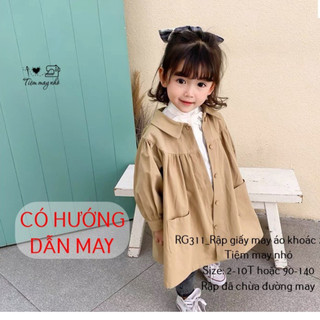 RG311_Rập giấy may váy cổ sơ mi cho bé