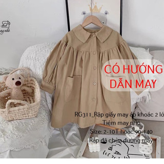 RG311_Rập giấy may váy cổ sơ mi cho bé